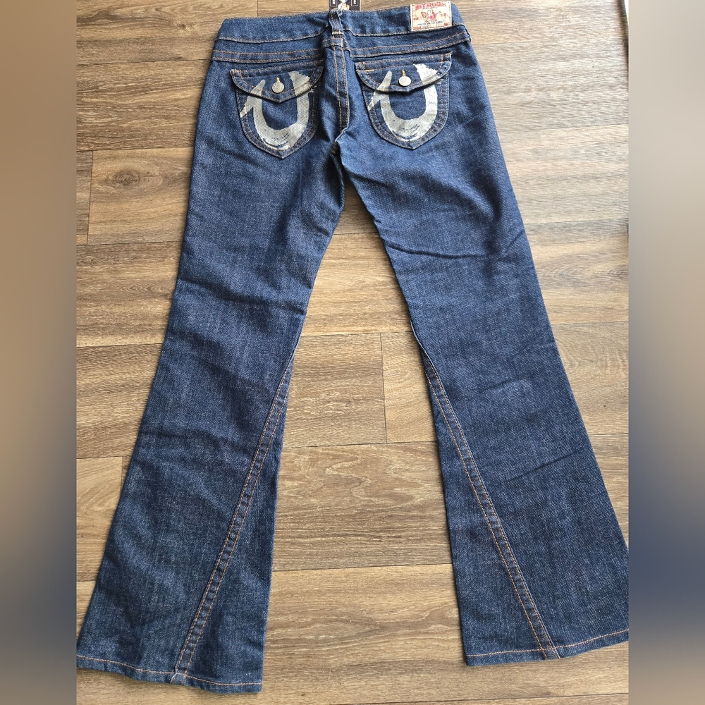 True religion Joey Super T Flare Leg Painted Logo Jeans 30